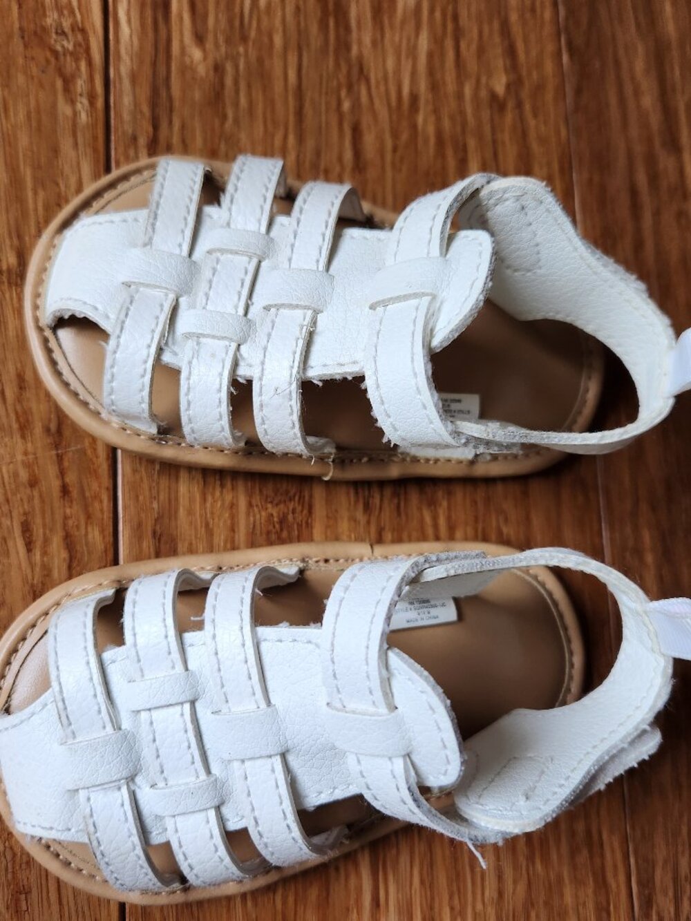 Stepping Stones Baby Girl's white strap summer sandals, 9-12 months